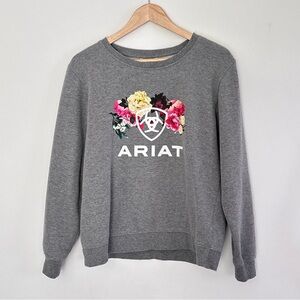 Ariat Women’s Floral Sweatshirt Size Small Casual Cozy Fleece Lined Neutral G17